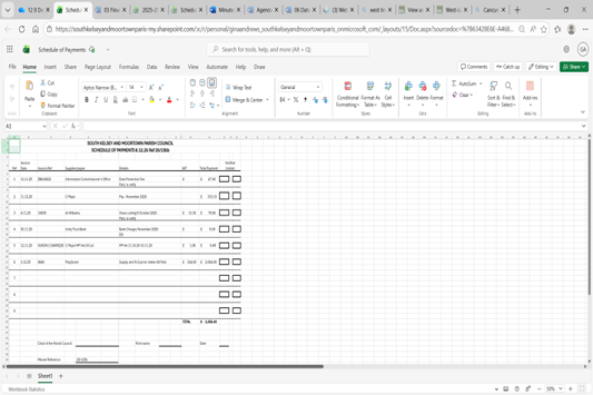schedule of payments